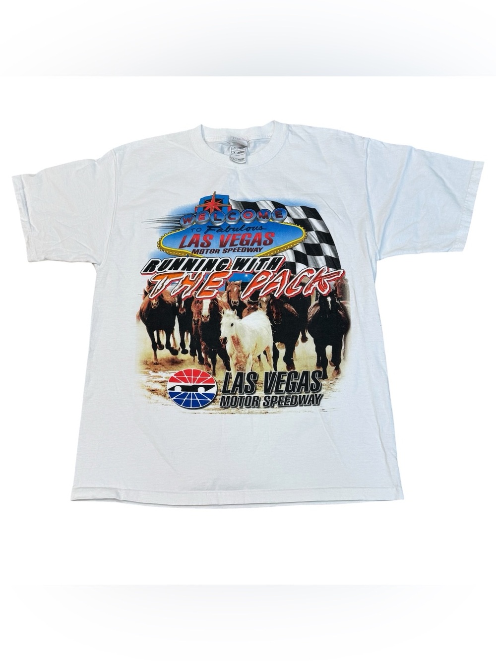VTG Las Vegas Motor Speedway Running With The Pack Horses Men’s T-Shirt L